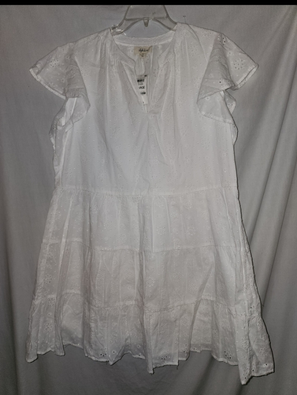 Style & co womens size xlarge white eyelet dress